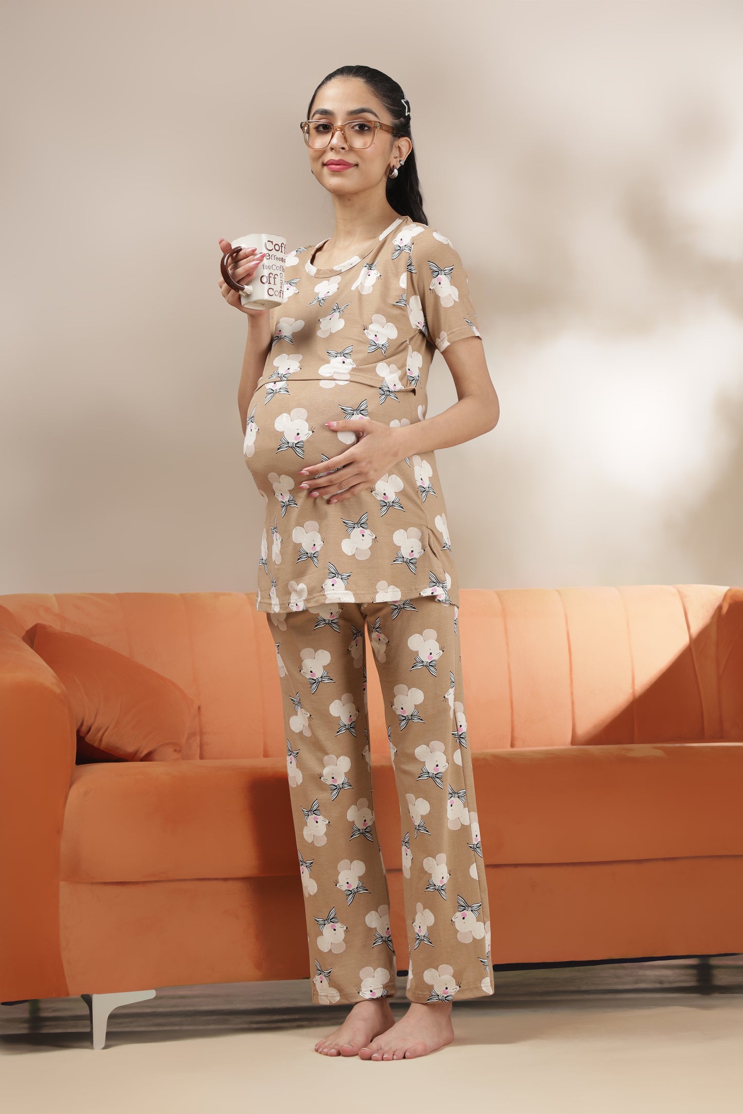 MATERNITY COORDS | ZIPLESS T-SHIRT WITH PANTS |SPUN |INTRODUCTORY PRICE | BUTTERCREAM POISE