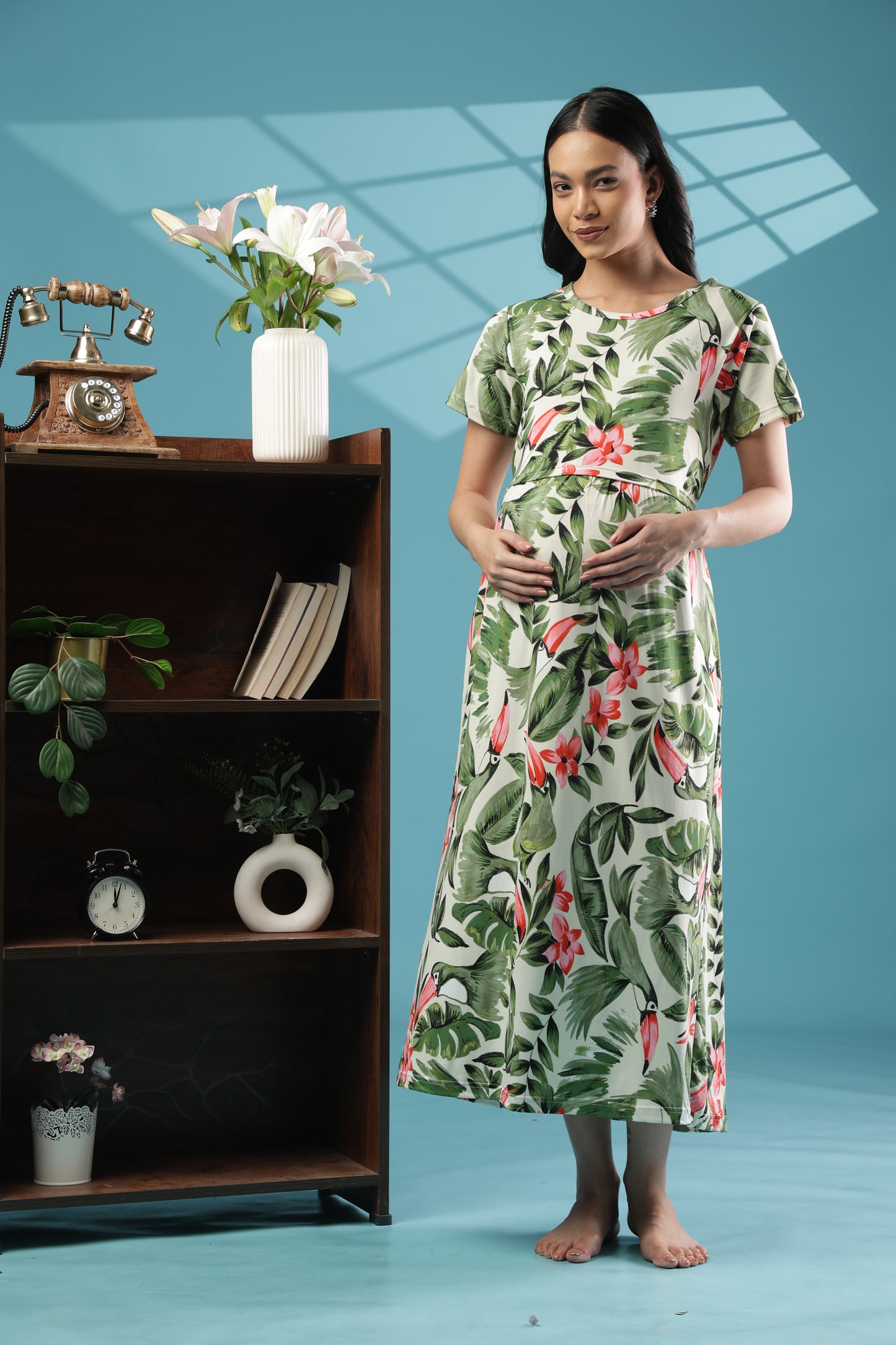 ZIPLESS MATERNITY WEAR | SHORTSLEEVE | SPUN | CORAL BLOOM