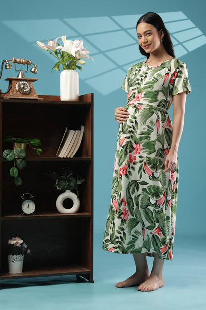 ZIPLESS MATERNITY WEAR | SHORTSLEEVE | SPUN | CORAL BLOOM