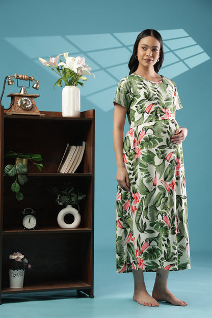 ZIPLESS MATERNITY WEAR | SHORTSLEEVE | SPUN | CORAL BLOOM