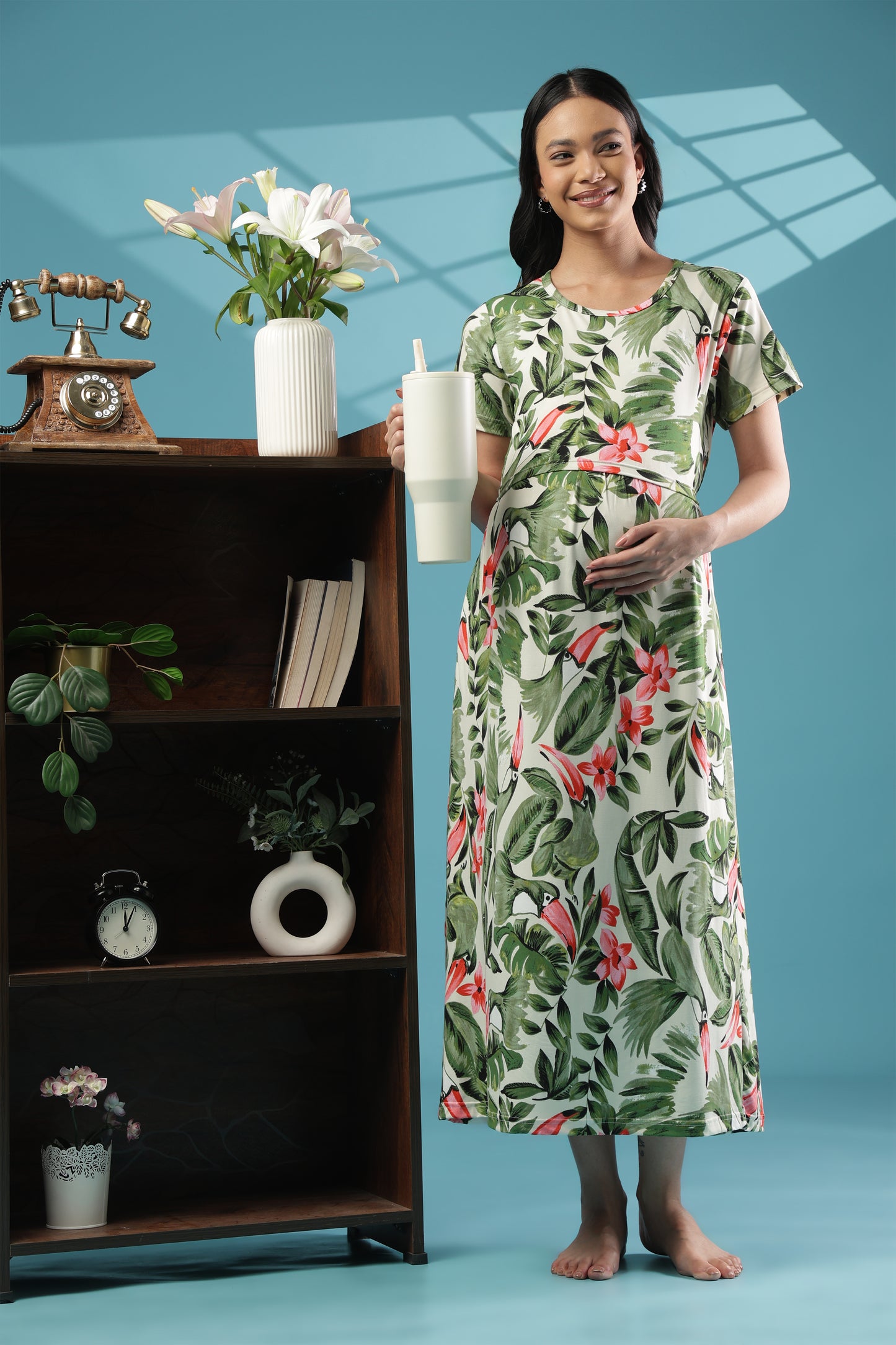 ZIPLESS MATERNITY WEAR | SHORTSLEEVE | SPUN | CORAL BLOOM