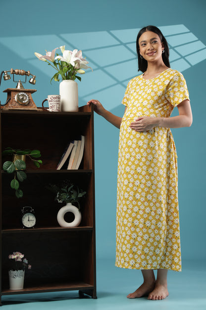 ZIPLESS MATERNITY WEAR | SHORT SLEEVE |SPUN |DAISY DELIGHT