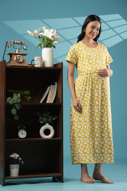 ZIPLESS MATERNITY WEAR | SHORT SLEEVE |SPUN |DAISY DELIGHT