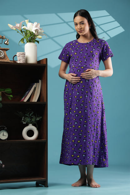 ZIPLESS MATERNITY WEAR | SHORT SLEEVE |KNITTED COTTON| LOVE DROPS