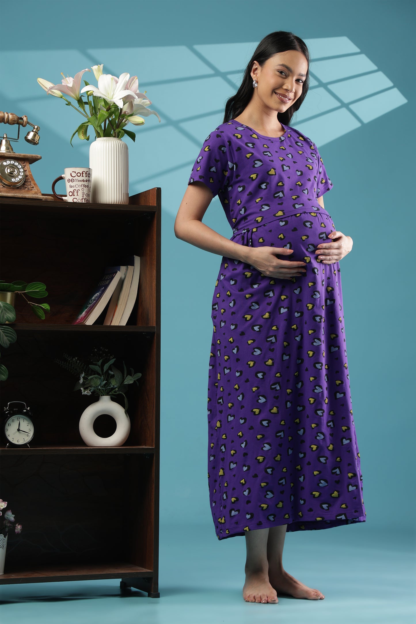ZIPLESS MATERNITY WEAR | SHORT SLEEVE |KNITTED COTTON| LOVE DROPS