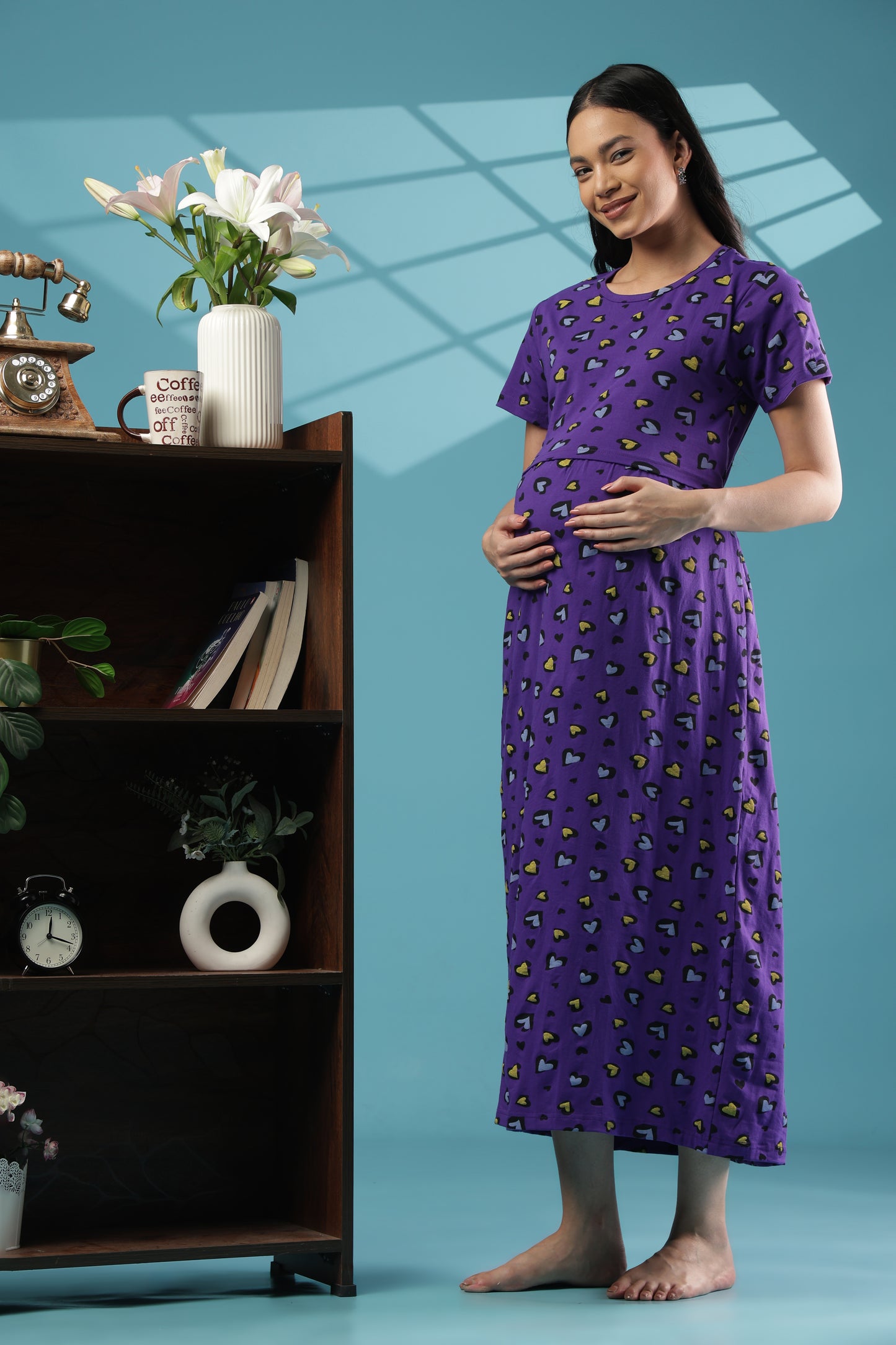 ZIPLESS MATERNITY WEAR | SHORT SLEEVE |KNITTED COTTON| LOVE DROPS
