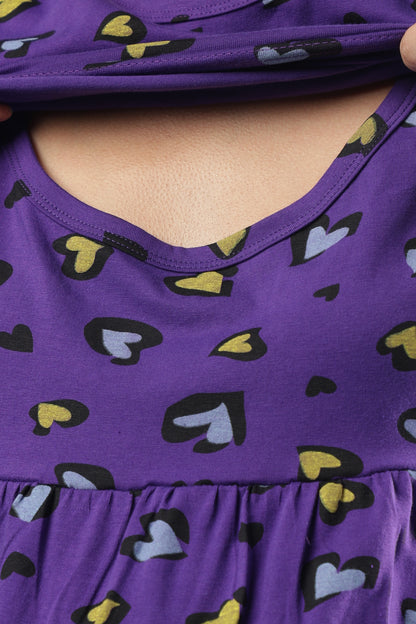 ZIPLESS MATERNITY WEAR | SHORT SLEEVE |KNITTED COTTON| LOVE DROPS