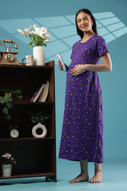 ZIPLESS MATERNITY WEAR | SHORT SLEEVE |KNITTED COTTON| LOVE DROPS