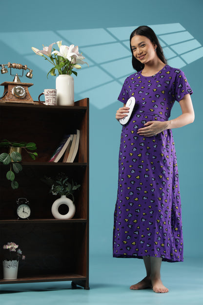 ZIPLESS MATERNITY WEAR | SHORT SLEEVE |KNITTED COTTON| LOVE DROPS