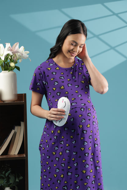 ZIPLESS MATERNITY WEAR | SHORT SLEEVE |KNITTED COTTON| LOVE DROPS