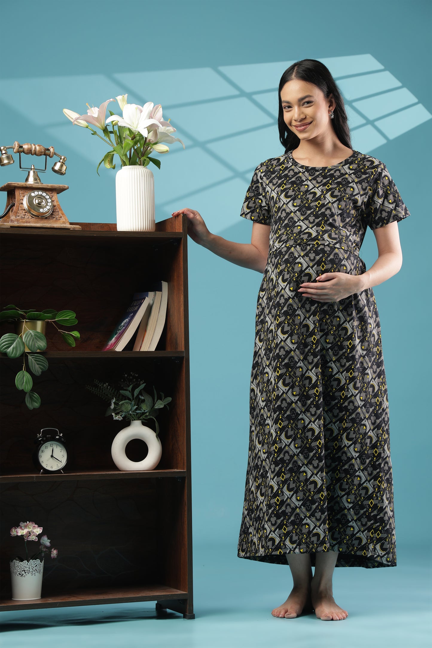 ZIPLESS MATERNITY WEAR | SHORT SLEEVE |KNITTED COTTON| ECLIPSE ELEGANT