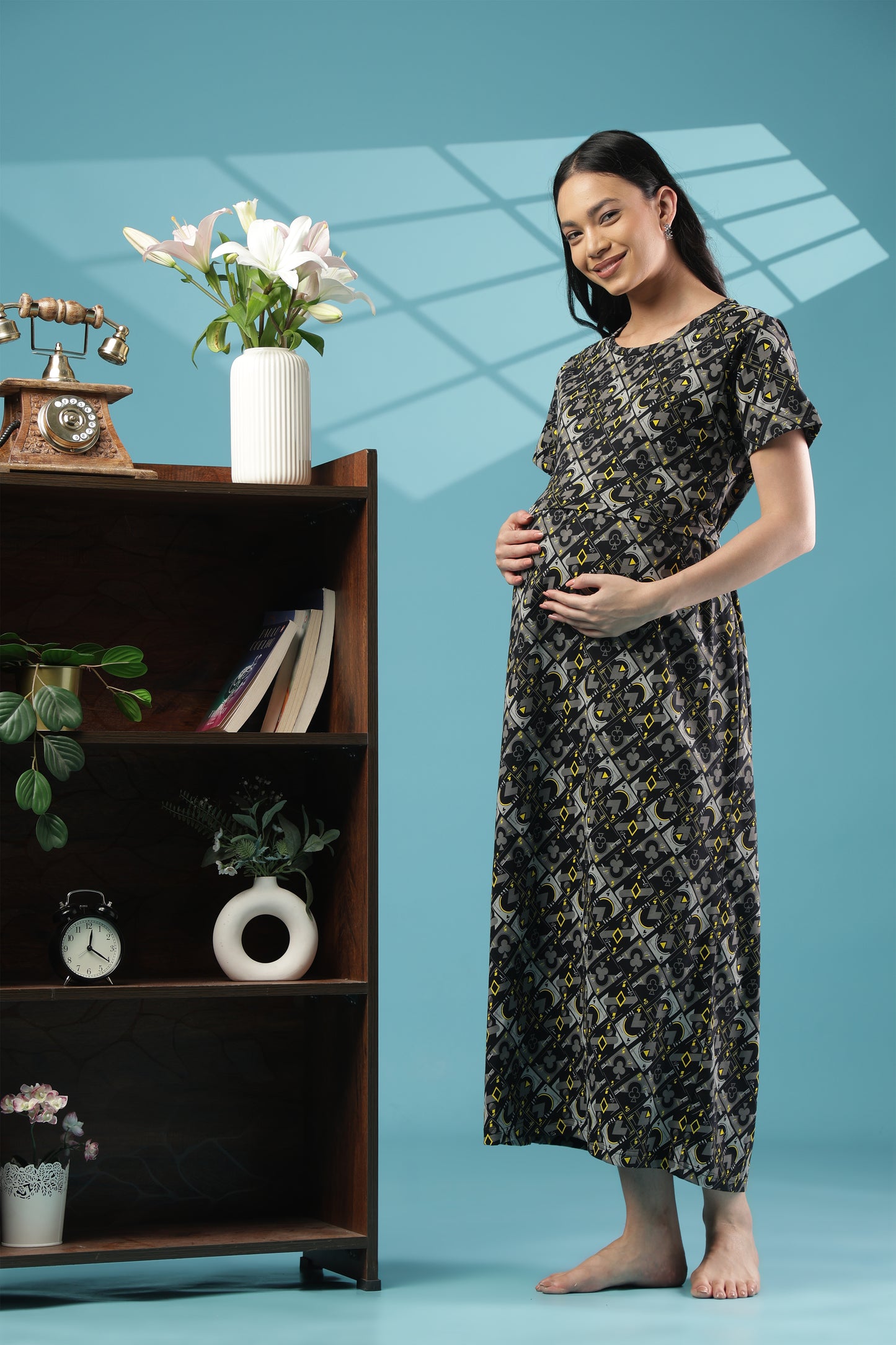 ZIPLESS MATERNITY WEAR | SHORT SLEEVE |KNITTED COTTON| ECLIPSE ELEGANT