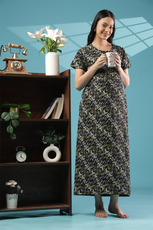 ZIPLESS MATERNITY WEAR | SHORT SLEEVE |KNITTED COTTON| ECLIPSE ELEGANT