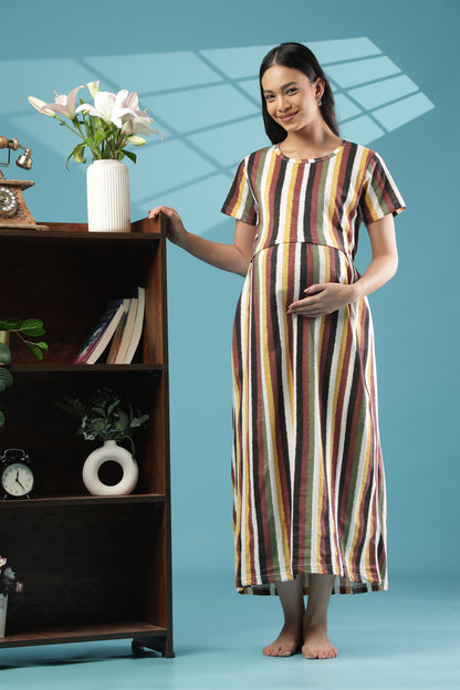 ZIPLESS MATERNITY WEAR | SHORT SLEEVE | KNITTED COTTON| SOFT HORIZON