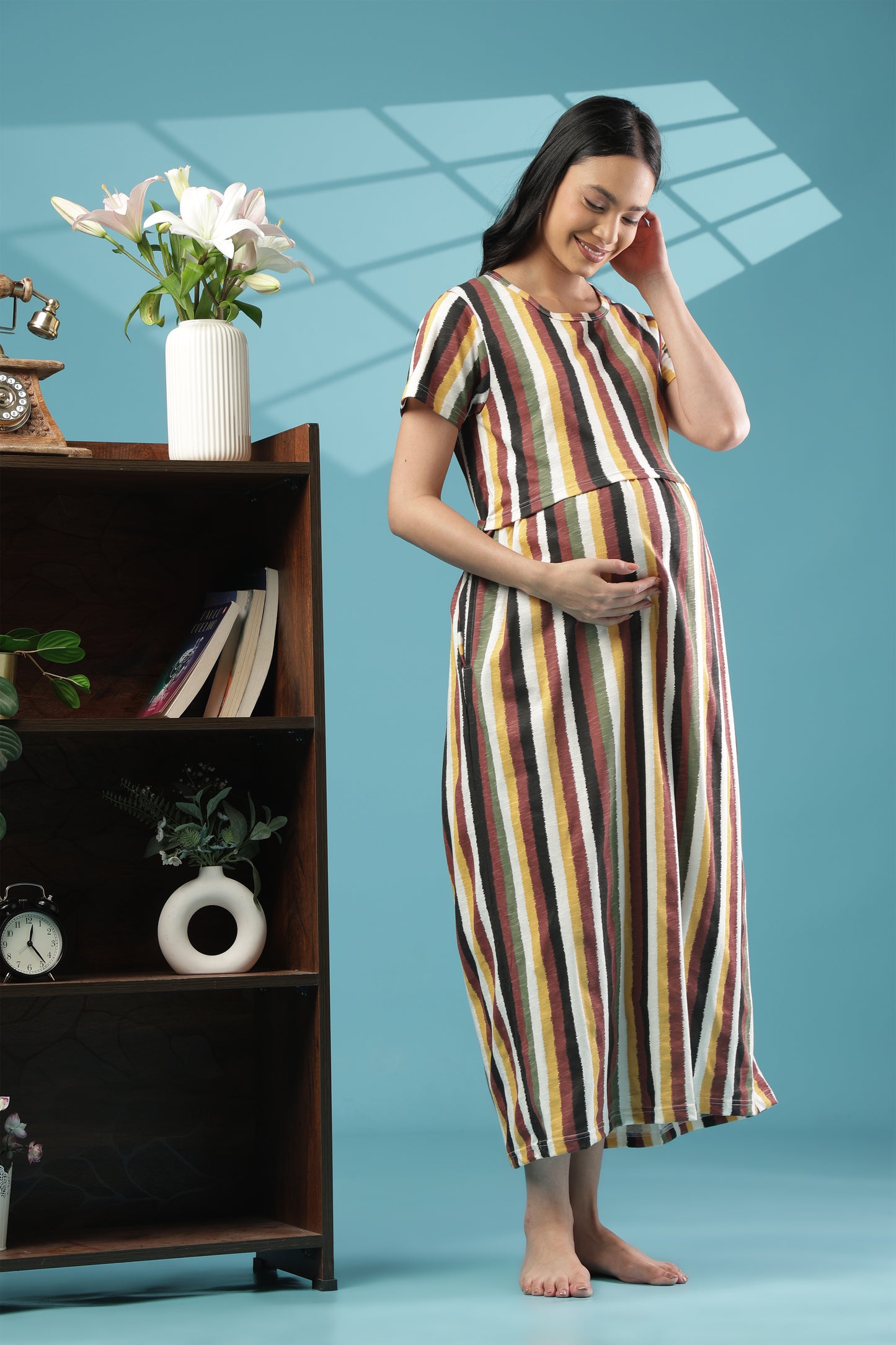 ZIPLESS MATERNITY WEAR | SHORT SLEEVE | KNITTED COTTON| SOFT HORIZON
