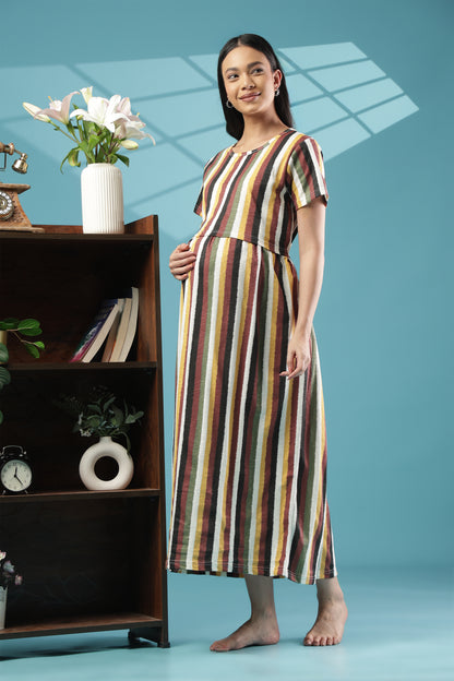 ZIPLESS MATERNITY WEAR | SHORT SLEEVE | KNITTED COTTON| SOFT HORIZON