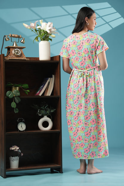 ZIPLESS MATERNITY WEAR | SHORT SLEEVE | KNITTED COTTON | FLORAL WHISPER