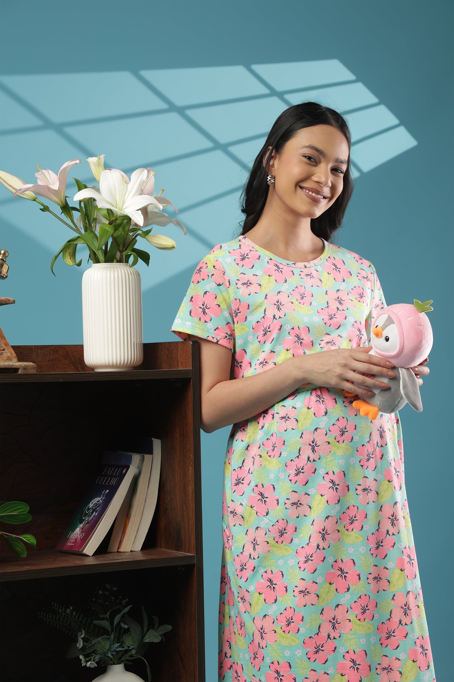 ZIPLESS MATERNITY WEAR | SHORT SLEEVE | KNITTED COTTON | FLORAL WHISPER
