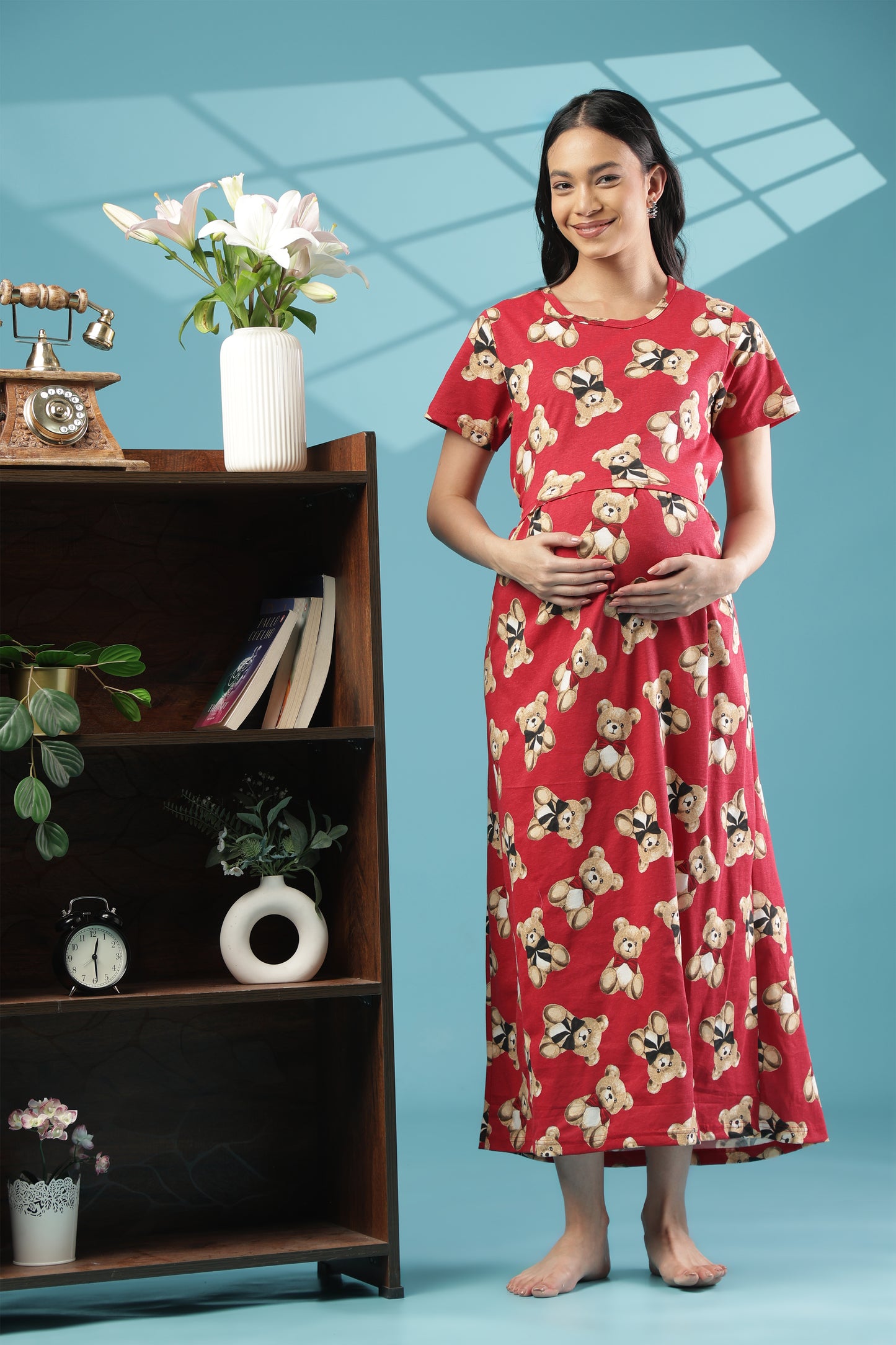 ZIPLESS MATERNITY WEAR | SHORT SLEEVE | KNITTED COTTON| TEDDY CUDDLE