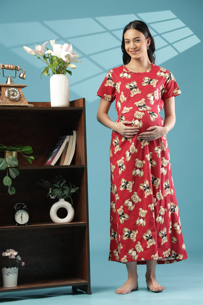ZIPLESS MATERNITY WEAR | SHORT SLEEVE | KNITTED COTTON| TEDDY CUDDLE