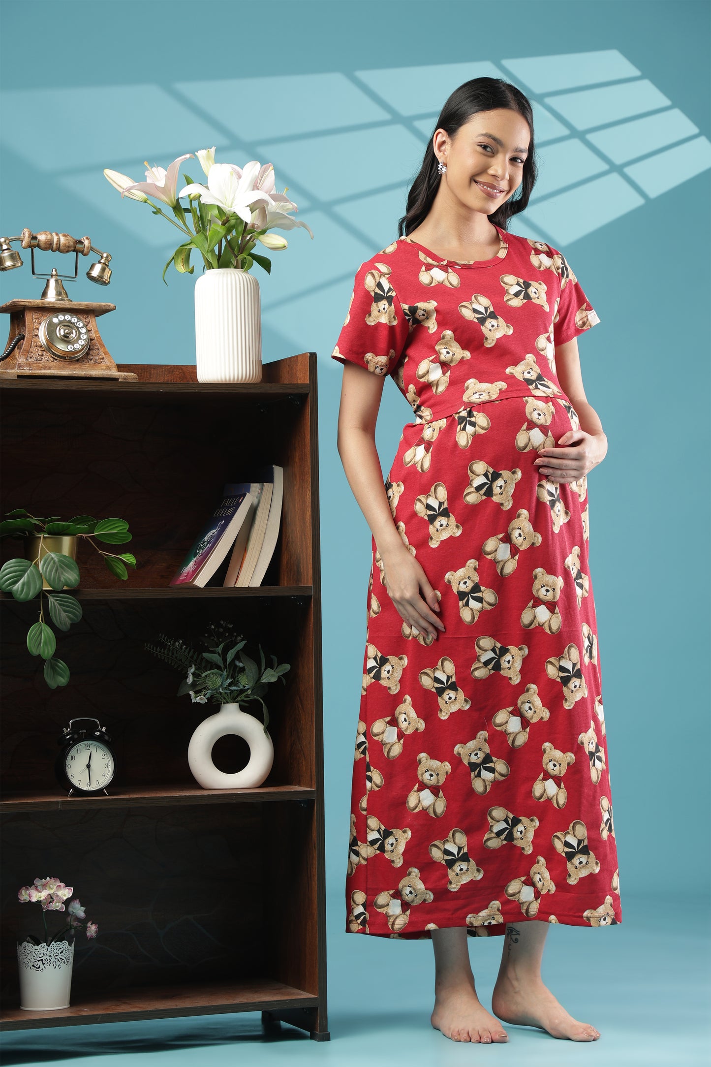 ZIPLESS MATERNITY WEAR | SHORT SLEEVE | KNITTED COTTON| TEDDY CUDDLE