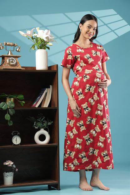 ZIPLESS MATERNITY WEAR | SHORT SLEEVE | KNITTED COTTON| TEDDY CUDDLE
