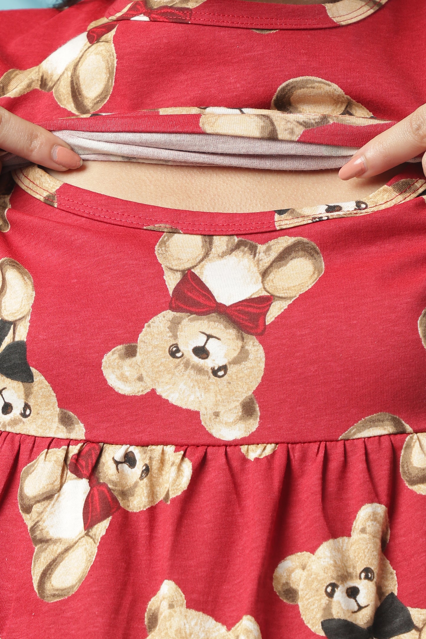 ZIPLESS MATERNITY WEAR | SHORT SLEEVE | KNITTED COTTON| TEDDY CUDDLE
