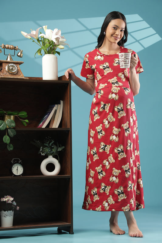 ZIPLESS MATERNITY WEAR | SHORT SLEEVE | KNITTED COTTON| TEDDY CUDDLE