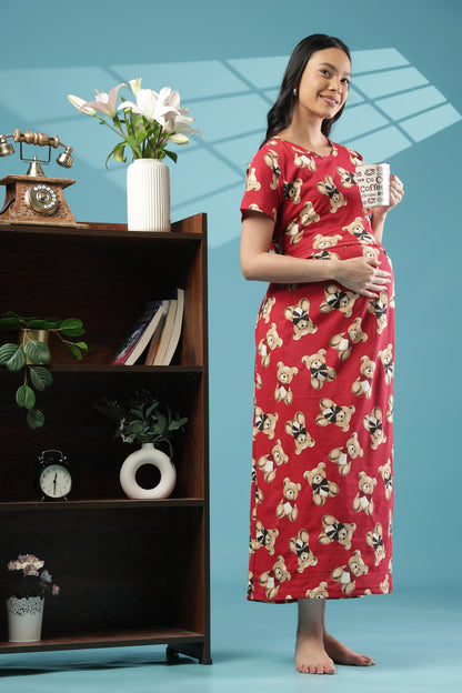 ZIPLESS MATERNITY WEAR | SHORT SLEEVE | KNITTED COTTON| TEDDY CUDDLE