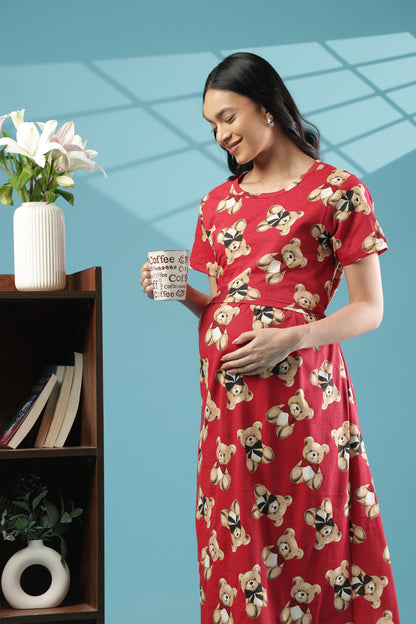 ZIPLESS MATERNITY WEAR | SHORT SLEEVE | KNITTED COTTON| TEDDY CUDDLE