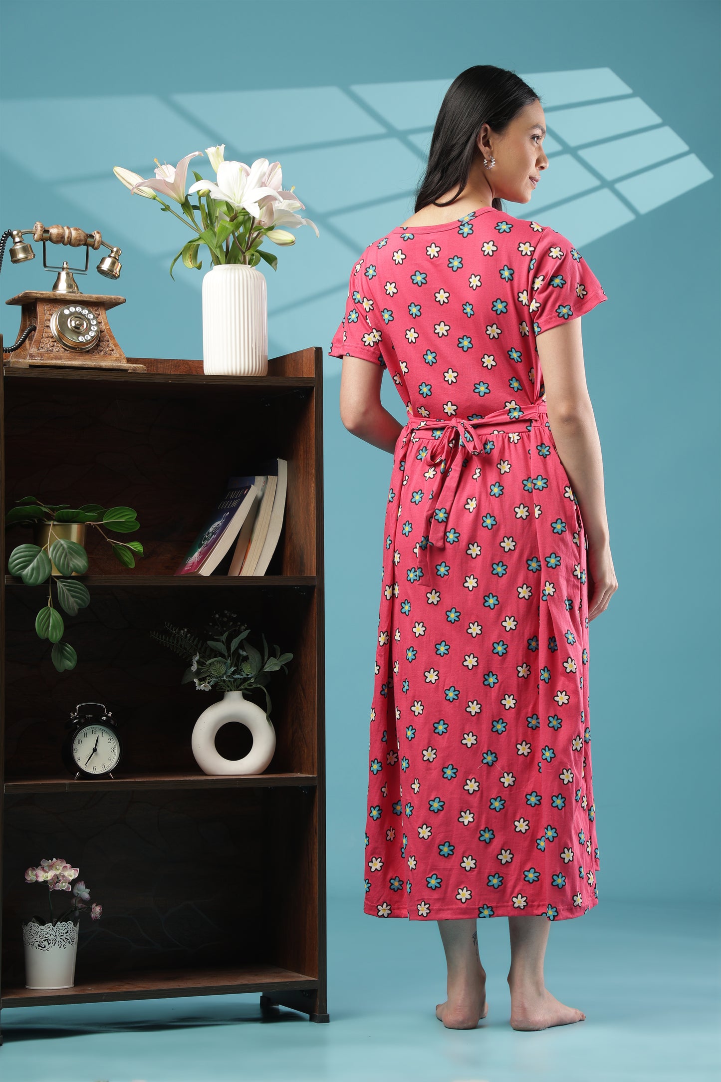 ZIPLESS MATERNITY WEAR | SHORT SLEEVE |KNITTED COTTON|PINK PETALS