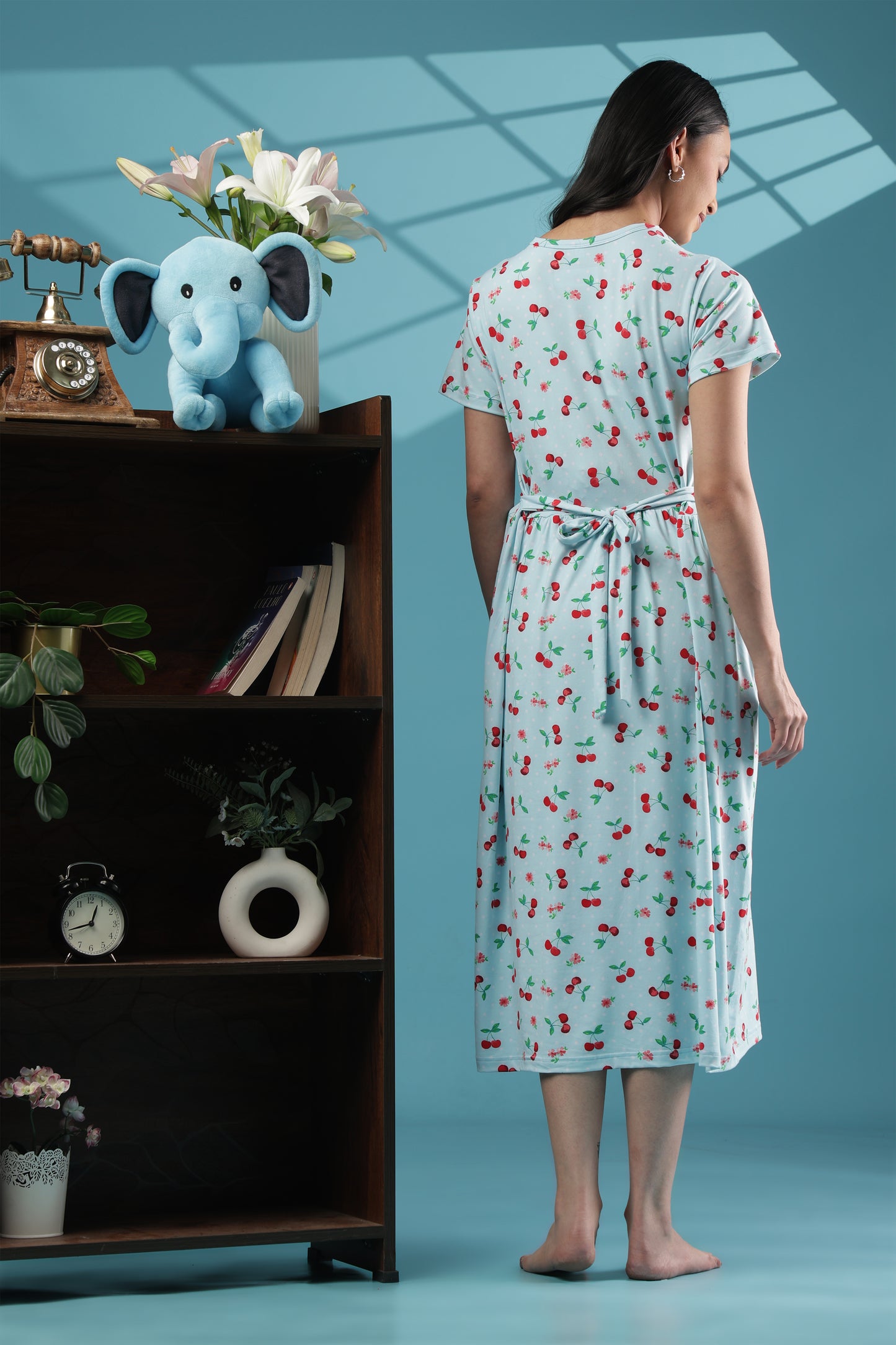 ZIPLESS MATERNITY WEAR | CALF LENGTH |SHORT SLEEVE | SPUN | ORCHID DREAM