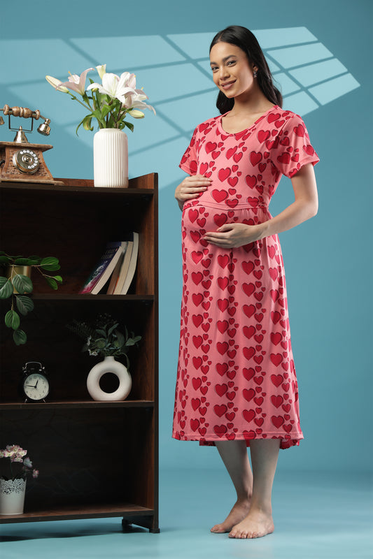 ZIPLESS MATERNITY WEAR | CALF LENGTH |SHORT SLEEVE | SPUN | ENDLESS LOVE