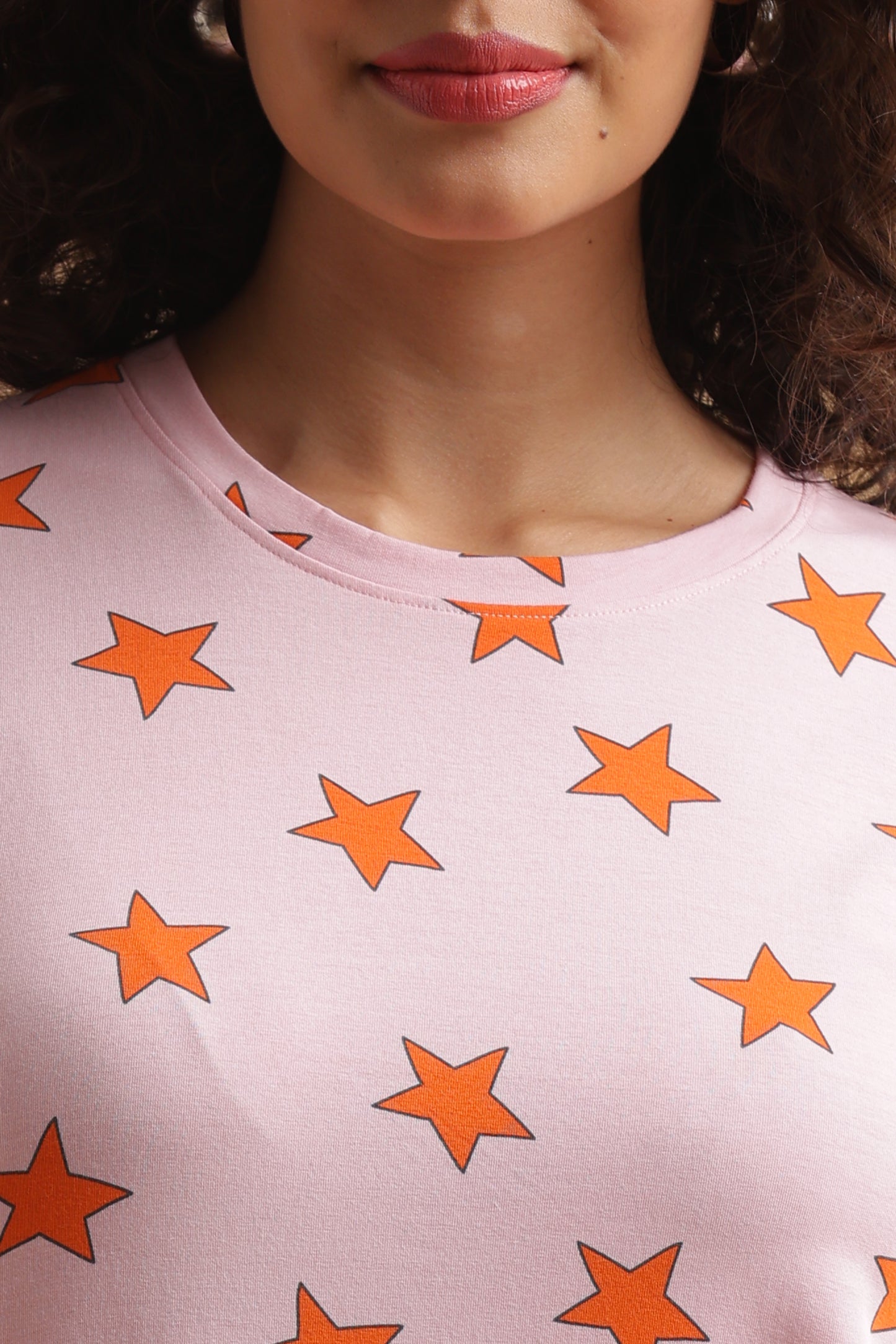 Luxe Long T-Shirt - Casual Comfort - Pink Nova