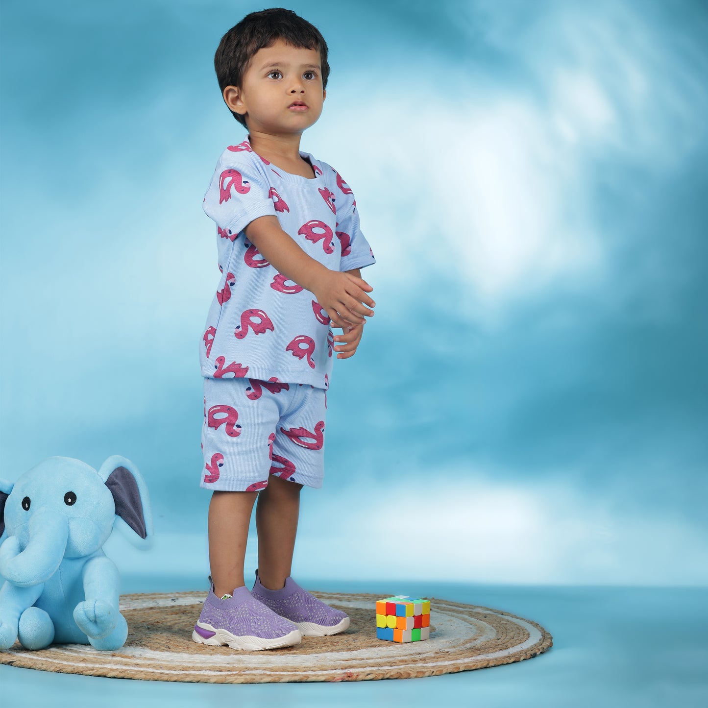 Coord Set | Unisex | Ribbed Cotton | AZO Free Dyes | Flamingo Dream