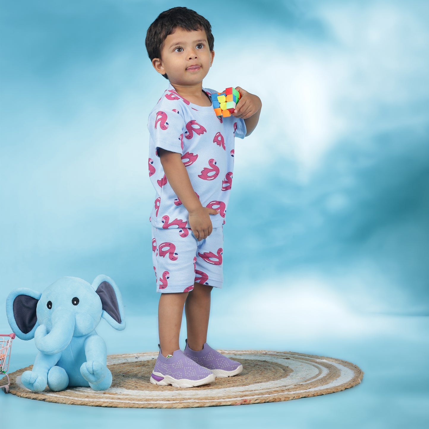 Coord Set | Unisex | Ribbed Cotton | AZO Free Dyes | Flamingo Dream