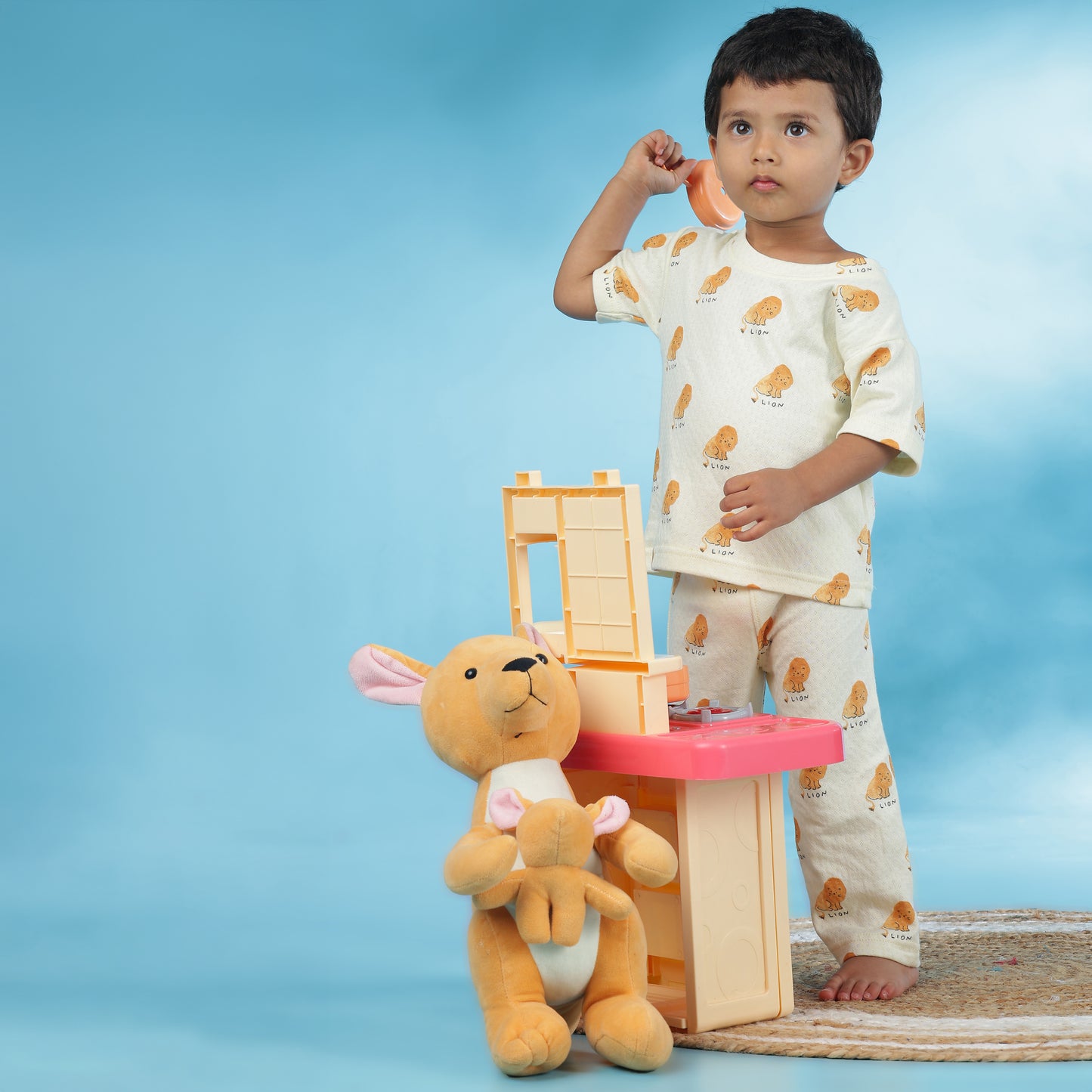 Coord Set | Unisex |  Pointelle Cotton | AZO Free Dyes | Little Leo