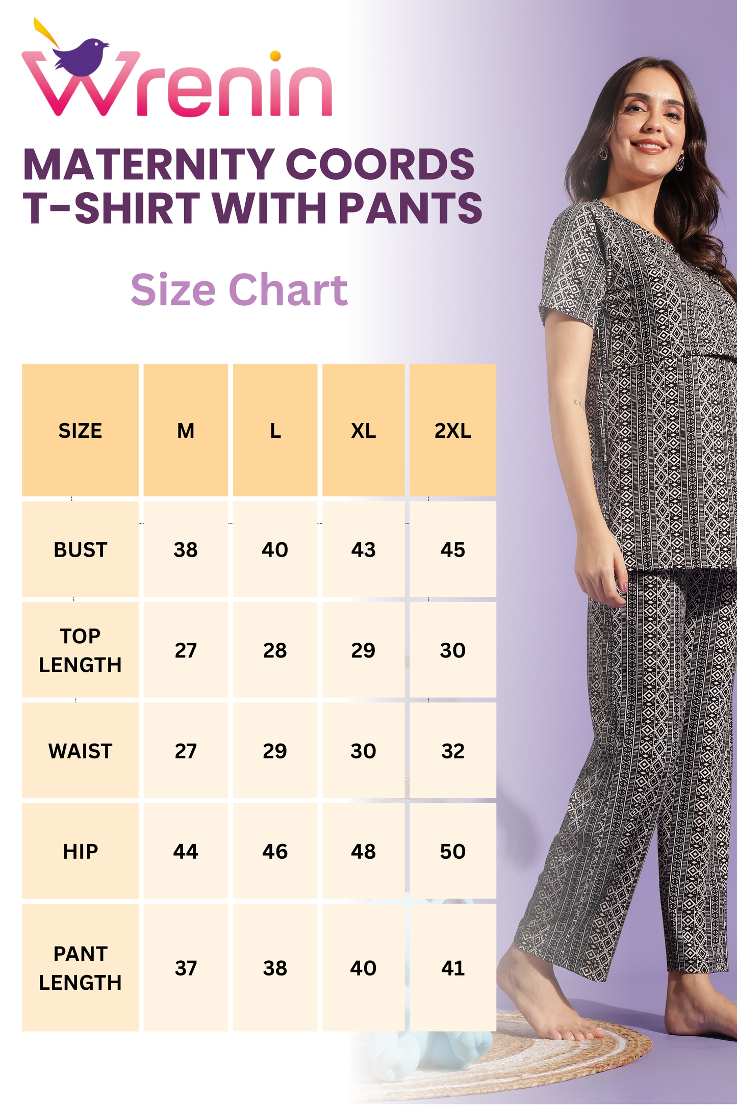 MATERNITY COORDS | ZIPLESS T-SHIRT WITH PANTS |SPUN |INTRODUCTORY PRICE | ETHNORA