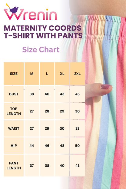 MATERNITY COORDS | ZIPLESS T-SHIRT WITH PANTS |SPUN |INTRODUCTORY PRICE | RAINBOWELLE