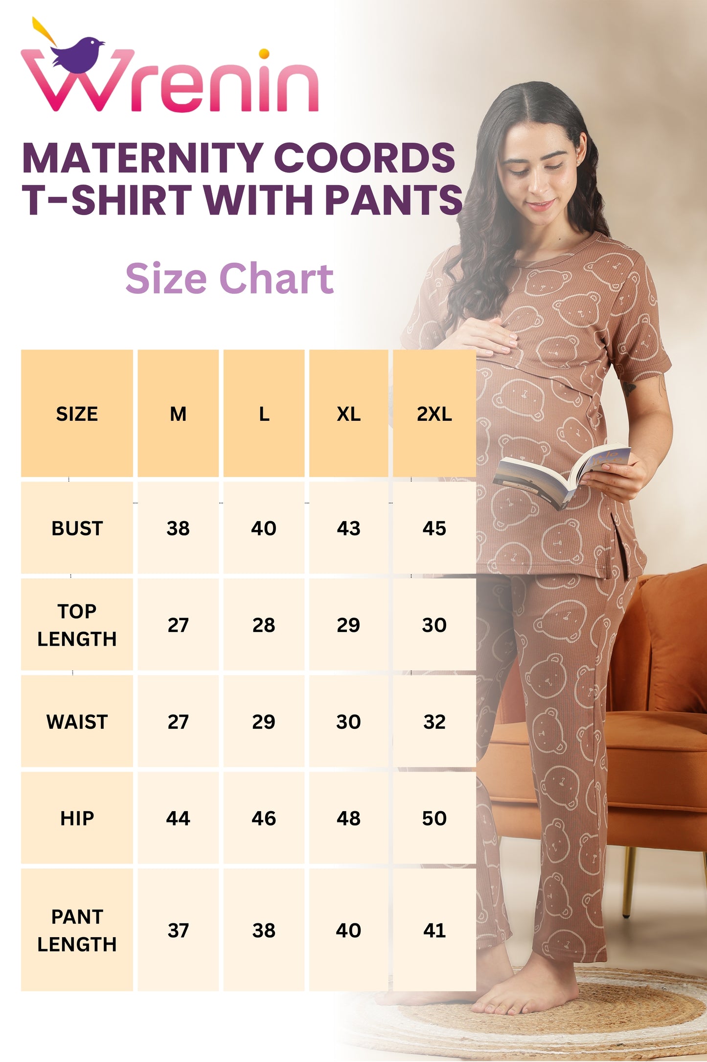 MATERNITY COORDS | ZIPLESS T-SHIRT WITH PANTS |RIBBED COTTON  |INTRODUCTORY PRICE | TEDDY BLISS