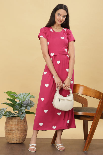ZIPLESS MATERNITY WEAR SHORTSLEEVE - BUMP IN LOVE MAXI