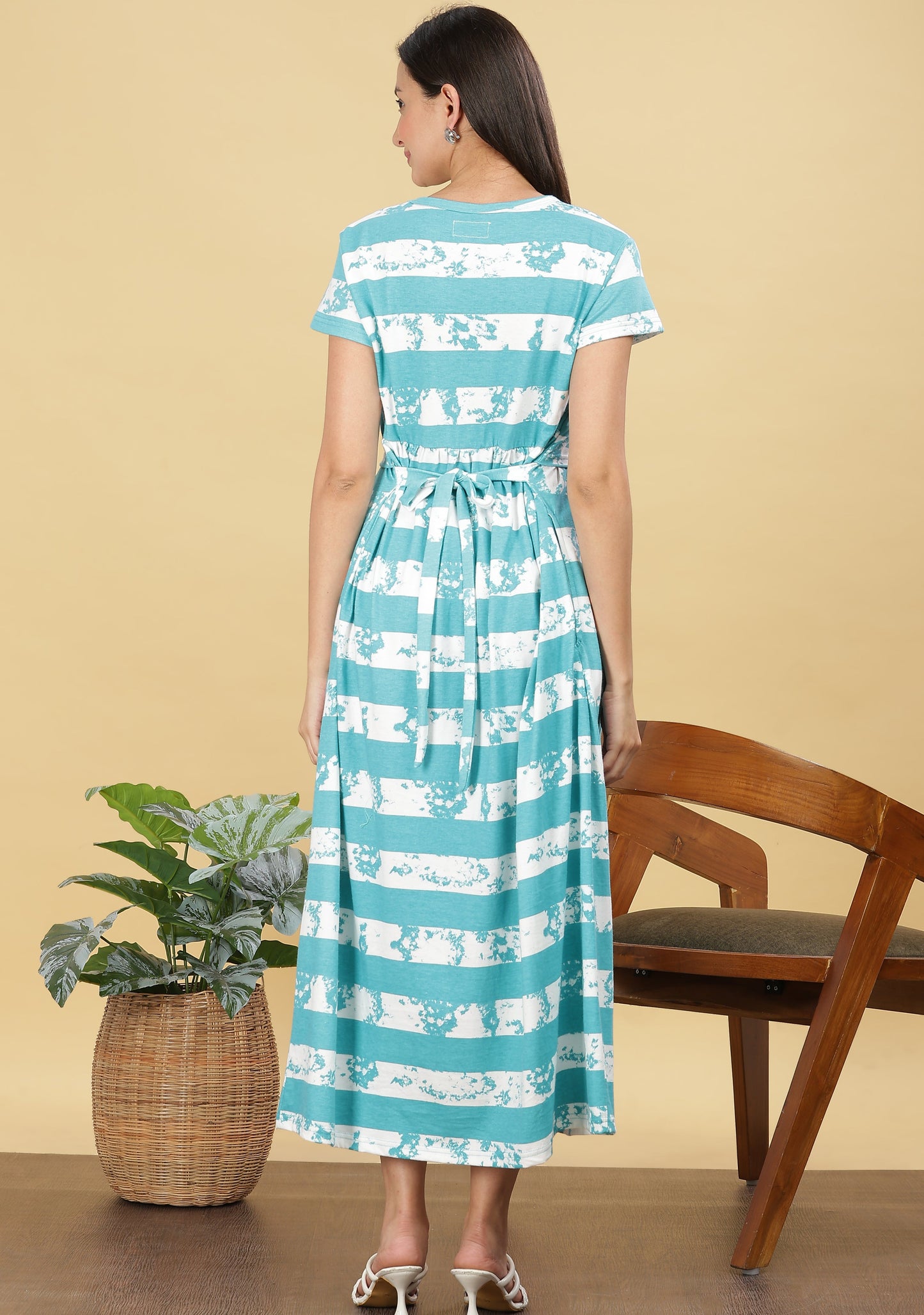 ZIPLESS MATERNITY WEAR SHORTSLEEVE - OCEAN BREEZE MAXI