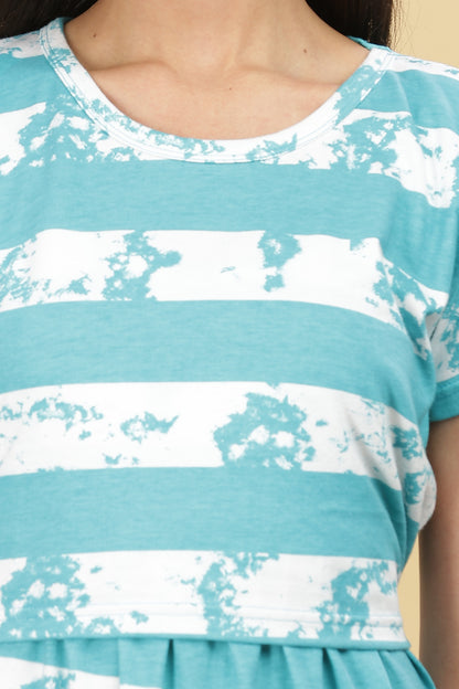 ZIPLESS MATERNITY WEAR SHORTSLEEVE - OCEAN BREEZE MAXI