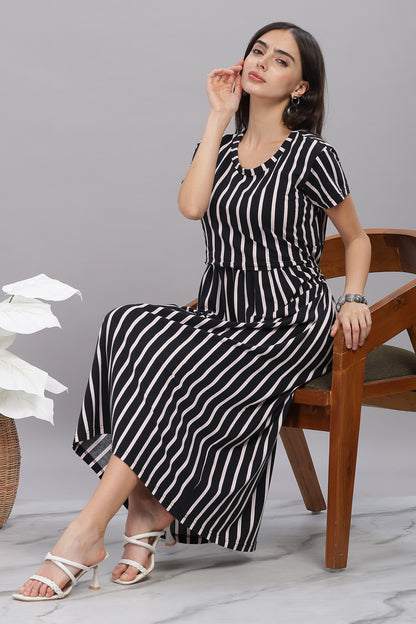 ZIPLESS MATERNITY WEAR SHORTSLEEVE - URBAN STRIPE CHIC
