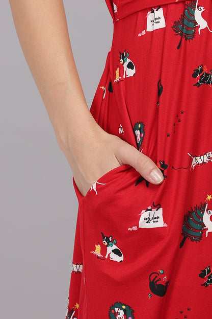 ZIPLESS MATERNITY WEAR SHORTSLEEVE - CRISMSON TAILES MAXI