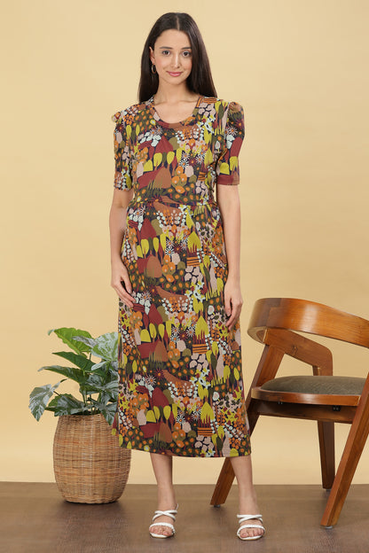 ZIPLESS MATERNITY WEAR PUFFSLEEVE - WOODLAND WHISPER