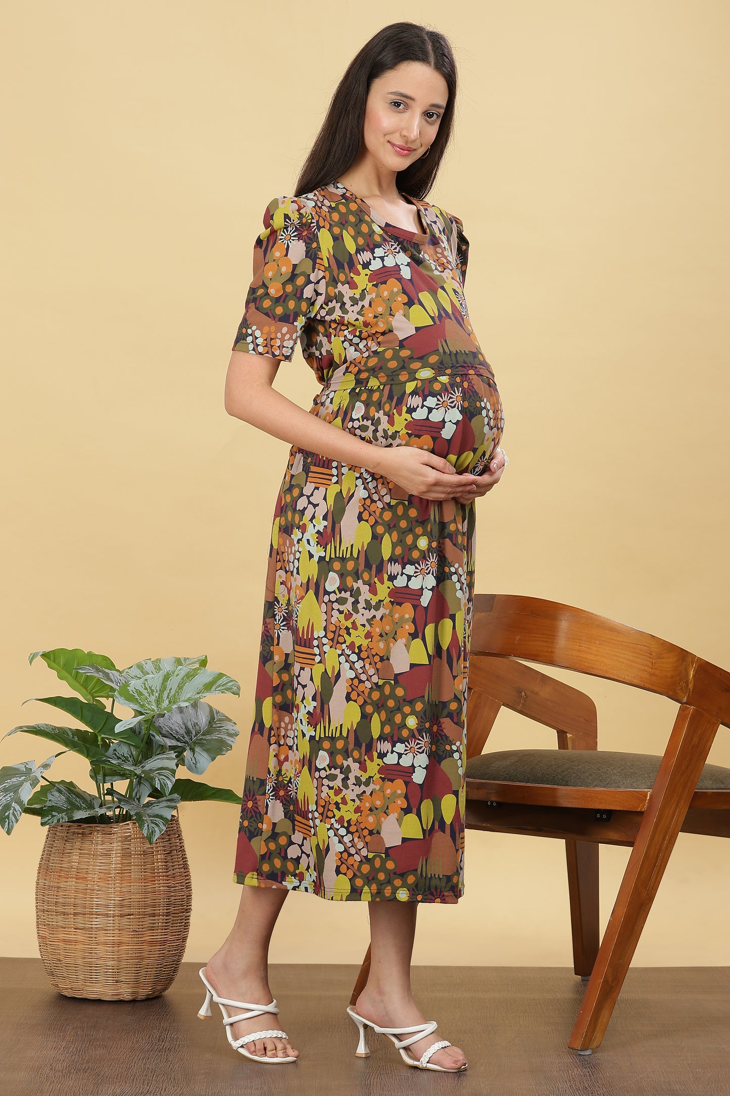 ZIPLESS MATERNITY WEAR PUFFSLEEVE - WOODLAND WHISPER