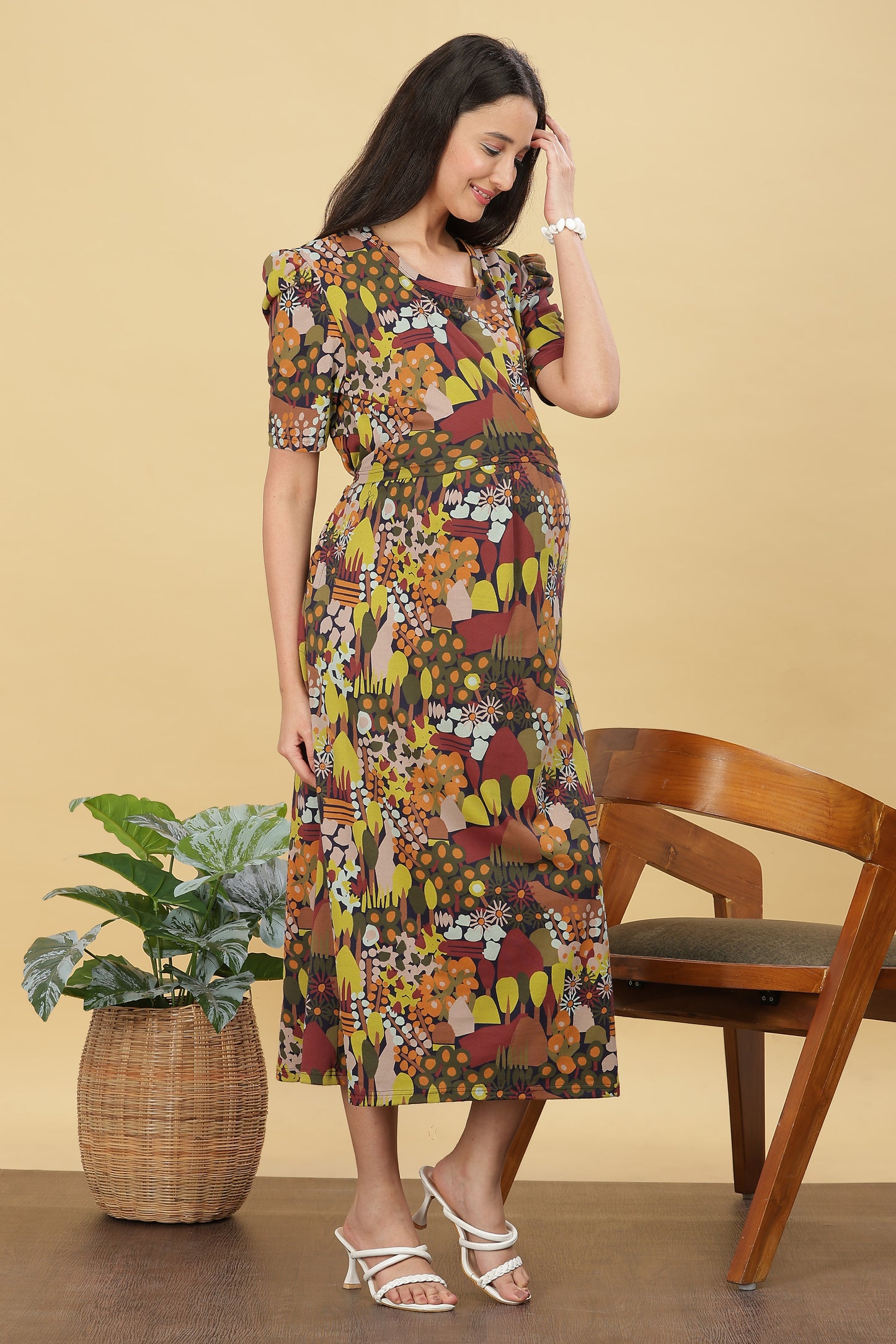 ZIPLESS MATERNITY WEAR PUFFSLEEVE - WOODLAND WHISPER