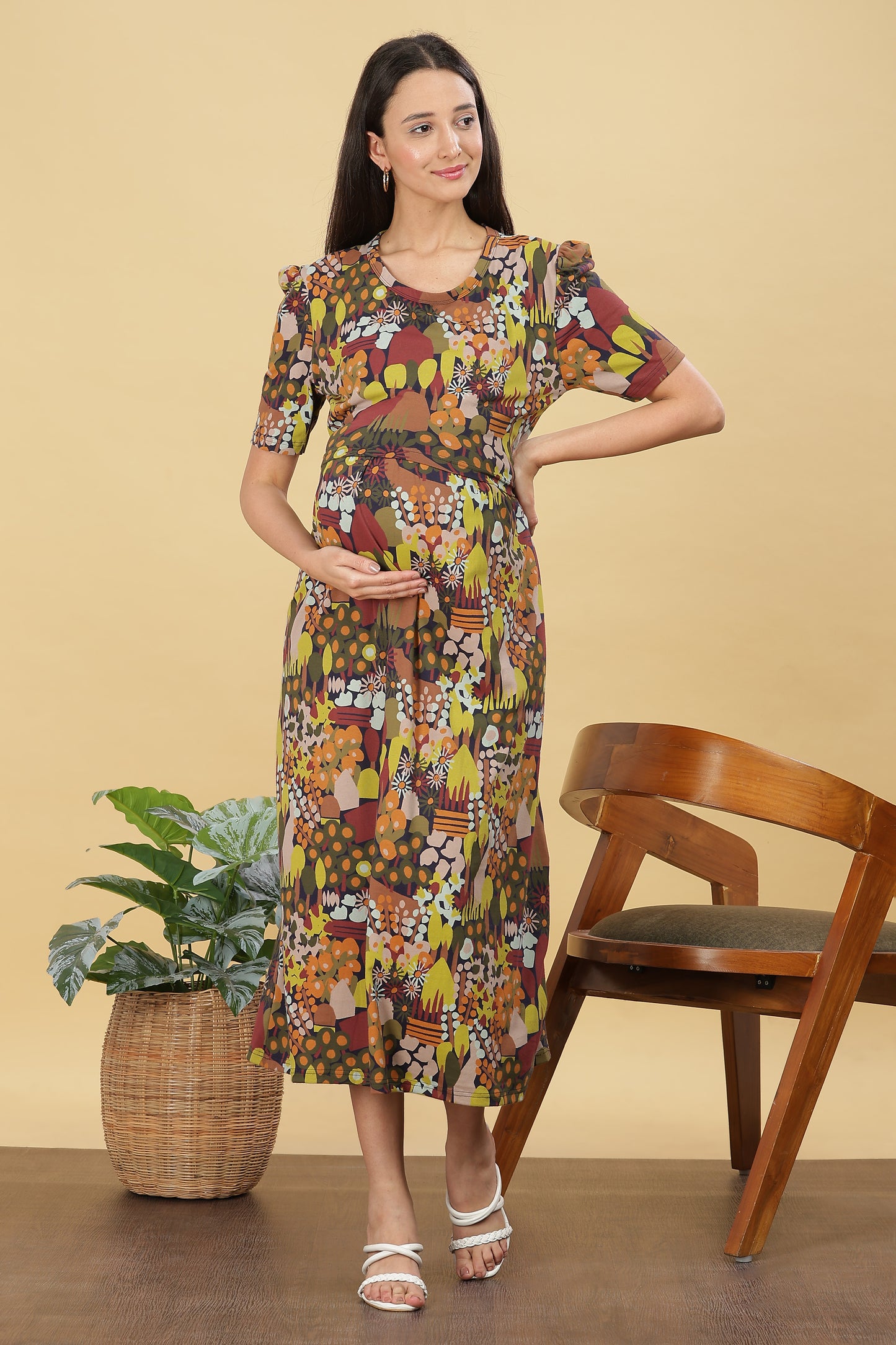 ZIPLESS MATERNITY WEAR PUFFSLEEVE - WOODLAND WHISPER