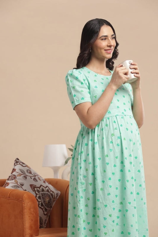 ZIPLESS MATERNITY WEAR |CALF LENGTH KNITTED COTTON | BUTTERY SOFT | VERDORA